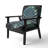 Blue And White Philodendron Leaf I - Upholstered Farmhouse Arm Chair, Green Accent Chair-2078406952-2030570079
