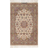 Kutay Silk Oriental Area Rug in Ivory