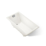 Tea-for-Two 60" x 32" Drop In Whirlpool Porcelain Enameled Cast Iron Bathtub with Heater