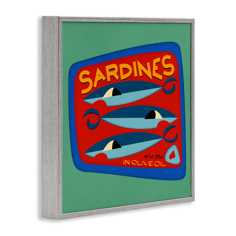 «Bold Sardines Can», art de la giclée encadrée par Carrie Cantwell, Estampe numérique Farmhouse, H 12 po x l 12 po