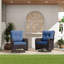 Chaise de patio à bascule pivotante en rotin toutes saisons avec coussins-1726749559