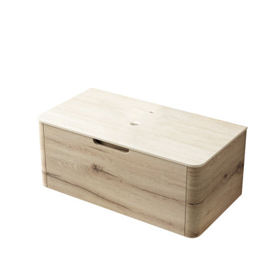 Armoire de salle de bain 36 po en chêne blanc 7070, un tiroir, sans lavabo, couvercle de robinet et d'évier, 36 po de hauteur, 14,46 po de hauteur, 35,14 de profondeur
