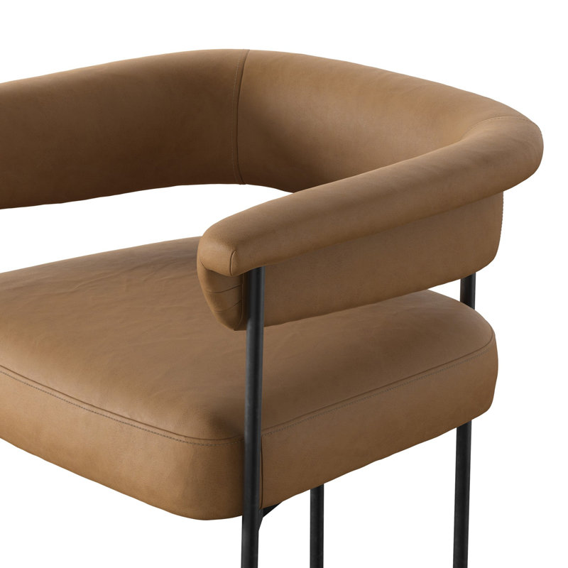 Carrie Upholstered Arm Chair,  Amber/Yellow