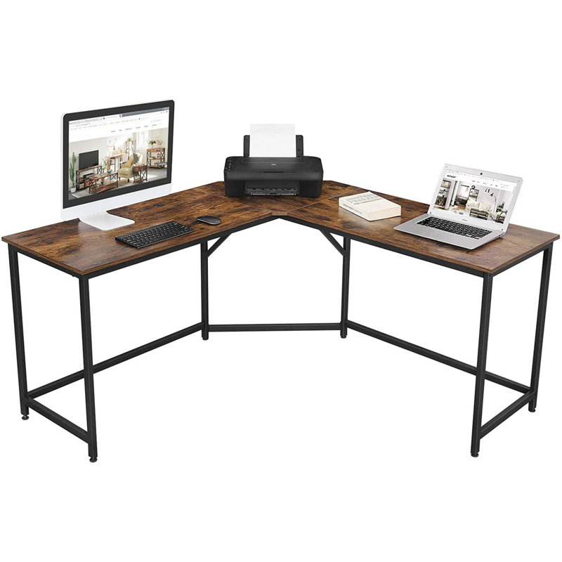 L-Shaped Metal Base Writing Desk