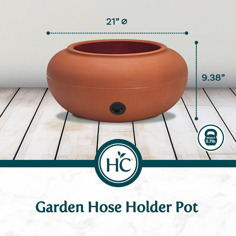 Plastic Freestanding Hose Holder, Brown
