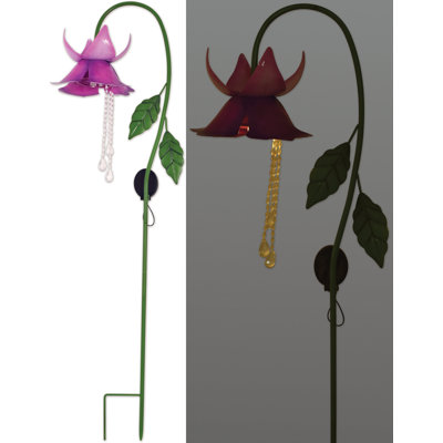 Golden Bell, Fuchsia, Solar Garden Stake