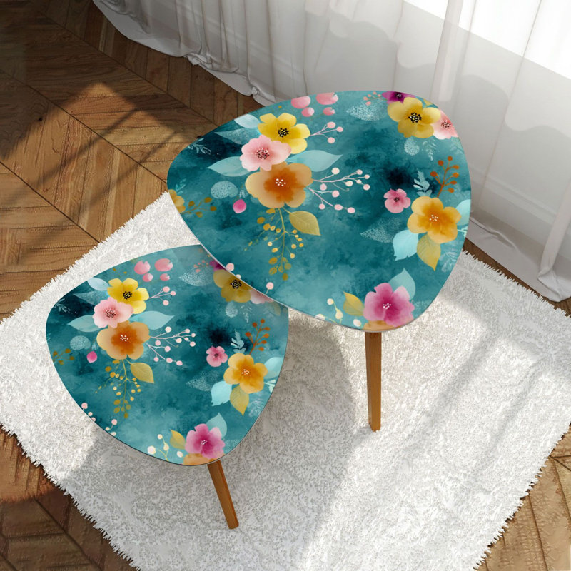 Ensemble de 2 tables basses gigognes Triangle
