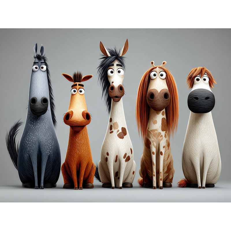 Barnyard Posse - Art mural sur toile tendue, H 24 po x l 36 po