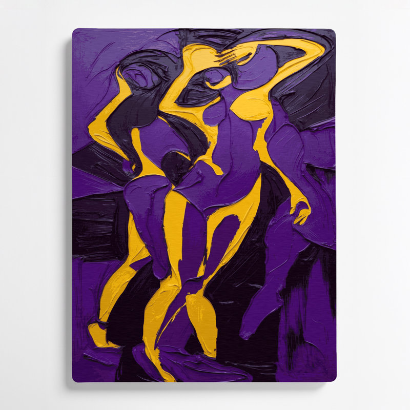 Abstrait art figuratif 69, métal mauve, H 11 po x l 14 po
