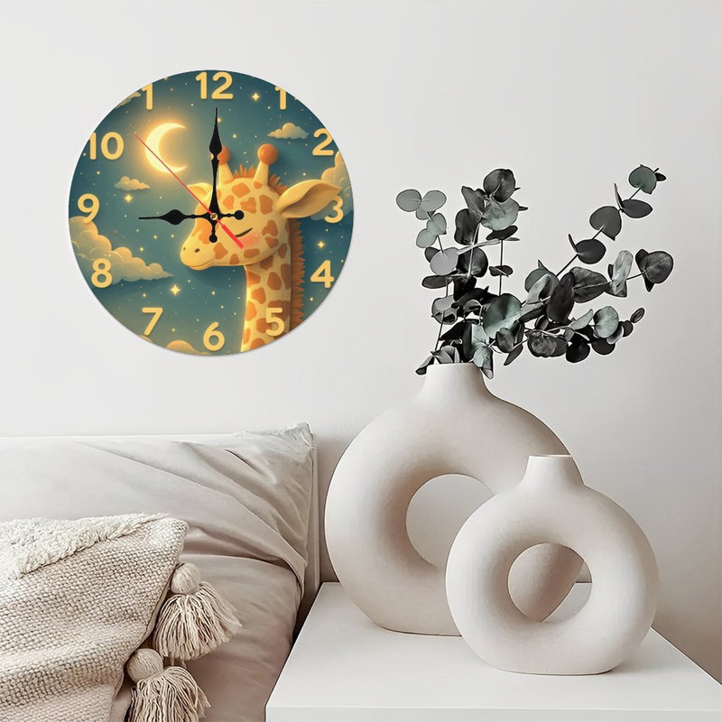Conception mignonne de girafe avec étoiles de lune
