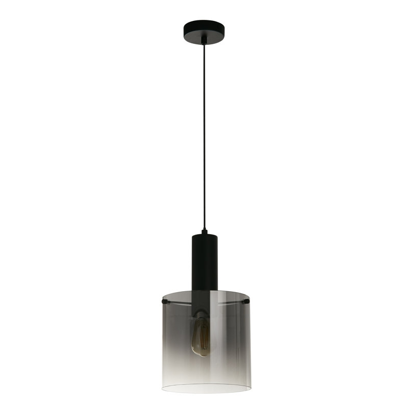 Montravious 1 - Light Single Pendant, Matt Black, Smoked Ombre 
