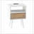 Rattan End Table With Drawer And Solid Wood Legs, Nightstand For Storage And Charging-1318840012