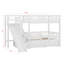 Lit superposé simple au-dessus de simple avec escalier de rangement, glissade et 2 tiroirs-119619911