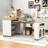 Mobile Kitchen Cart with Extendable Tabletop, Built-In Power Outlet, Hidden Storage and Locking Wheels-884529818
