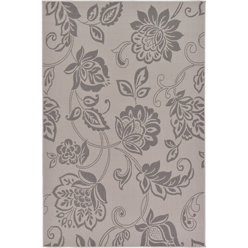 Beaver Creek Floral Indoor / Outdoor Rug, Rectangle 7'1" x 10'