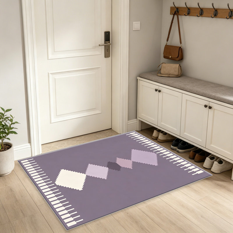 Purple Southwestern Diamond area rugs for Living Room, Soft and Comfortable, Suitable for all seasons, easy to maintain, machine washable Indoor floor mat, Under Table Farmhouse suitable for Bedroom, Dining Room, Study, Patio, Balcony, Home Decor