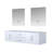 Geneva 72 in W x 22 in D Double Bath Vanity and 30 in LED Mirrors-1089384412