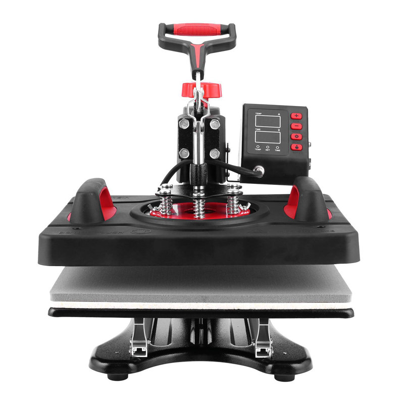 Presse à chaleur 5 en 1 de 12 po x 15 po Machine de transfert de chaleur par sublimation numérique pour t-shirts Bouteille avec bouchon à plaque avec fonction pivotante à 360 degrés