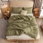 Ensemble d'édredon très grand vert olive, 3 pièces (1 édredon boho et 2 taies d'oreiller), courtepointe légère pour literie toutes saisons