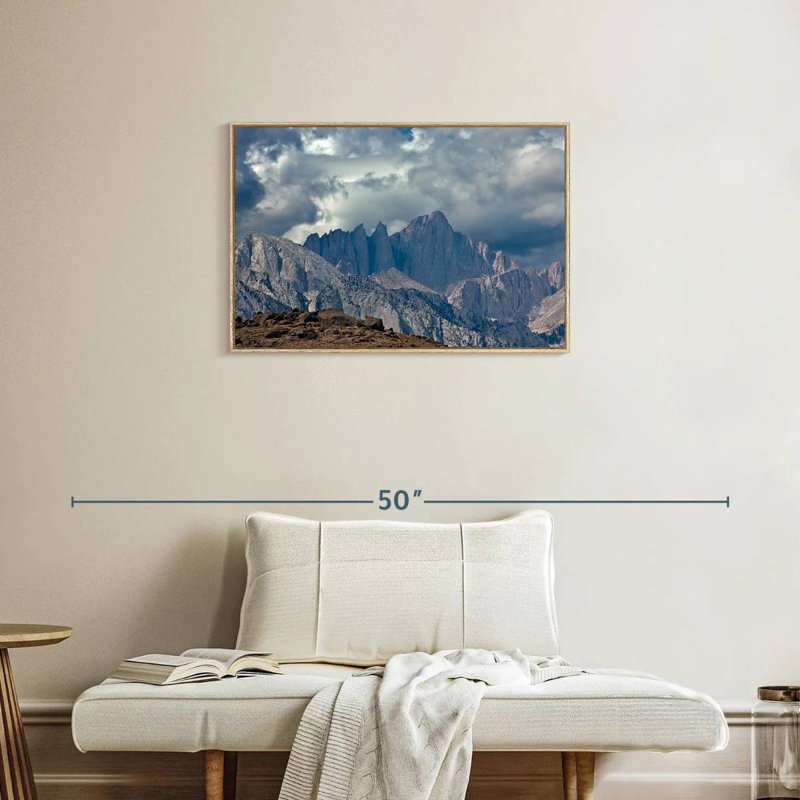 Majestic Mount Whitney, Cadre flottant en bois naturel, 31 po x 21 po