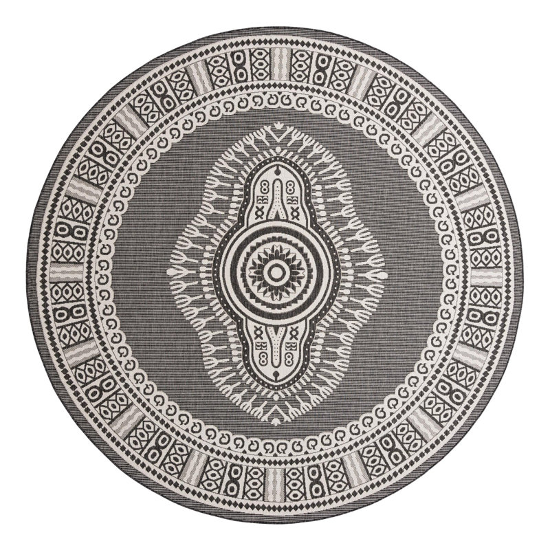 Indoor/Outdoor Traditional Area Rug, Round 10'