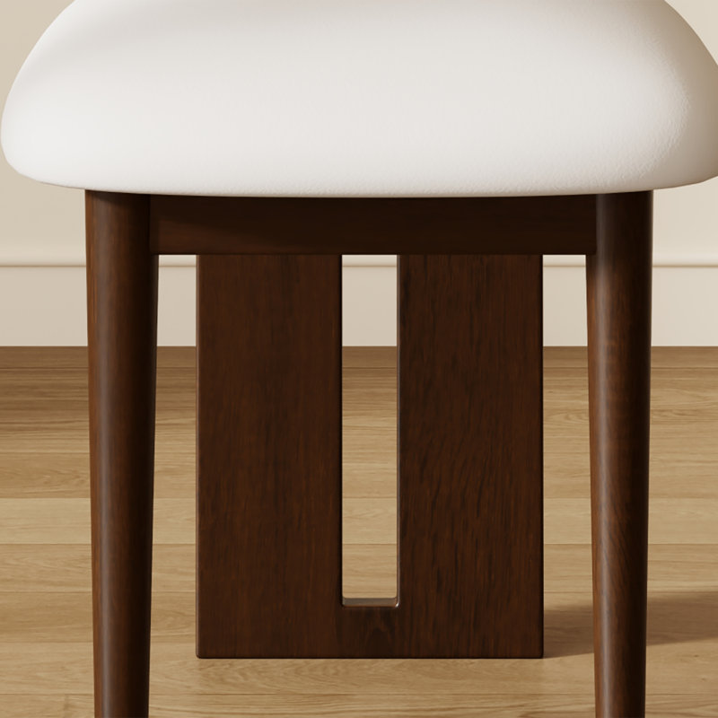 Modern Upholstered Dining Chairs Faux Leather Side Chairs Solid Wood Legs (Set of 2)    , 2