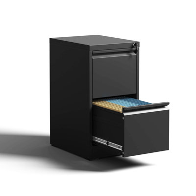 Metal File Cabinet With Lock - 2 Drawer Office/Home Storage Solution Steel Frame Smooth Slides Tilt Holds A4 Legal/Letter Size Files Vertical Enhance Functionality Construction System Fits