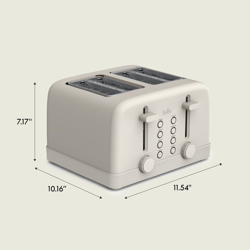 Bella 4-Slice Extra Wide Slot Toaster, Oatmilk