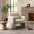 Dylan Modern Upholstered Barrel Armchair, Cream White