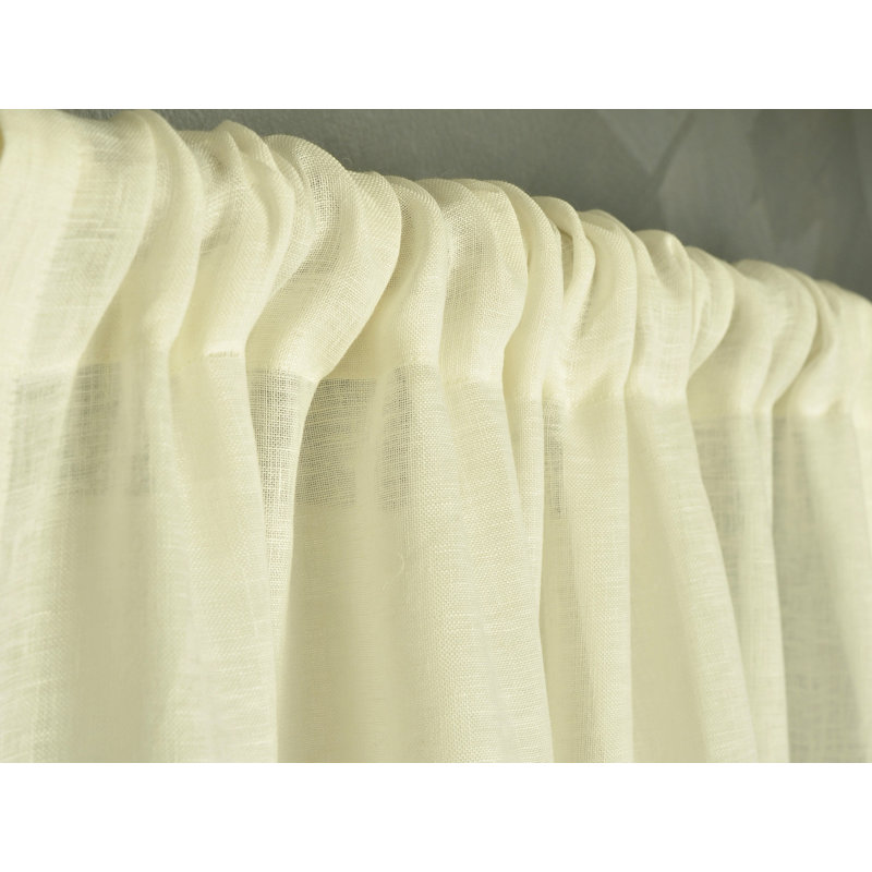 Aultman Linen Sheer Curtain Single Panel, 42" W x 84" L, White