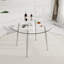 36-Inch Round Tempered Glass Dining Table for 2-4 Space-Saving Small Kitchen Table with Heavy-Duty Metal Legs for Dining Room, Apartment-1075817369-1082310534
