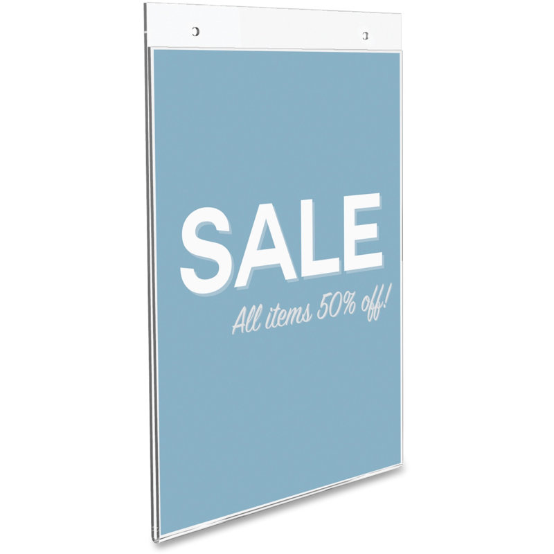 Clear Acrylic Portrait Wall-Mount Sign Holder 8.5 x 11