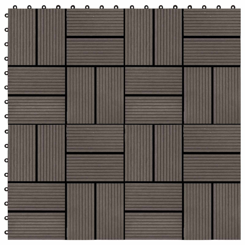 vidaXL 30 cm L x 30 cm W Tile, Dark Brown
