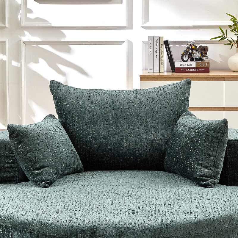 55''L Chenille Sponge Single Sofa,No Assembly Required,Fluffy Modern Sleeper Chair For Living Room, Bedroom, Lounge And Projection Room(Not A Swivel Chair.)