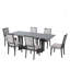 Ensemble de table de salle à manger extensible de 82 pouces avec table à tréteaux Rustic-1586180132