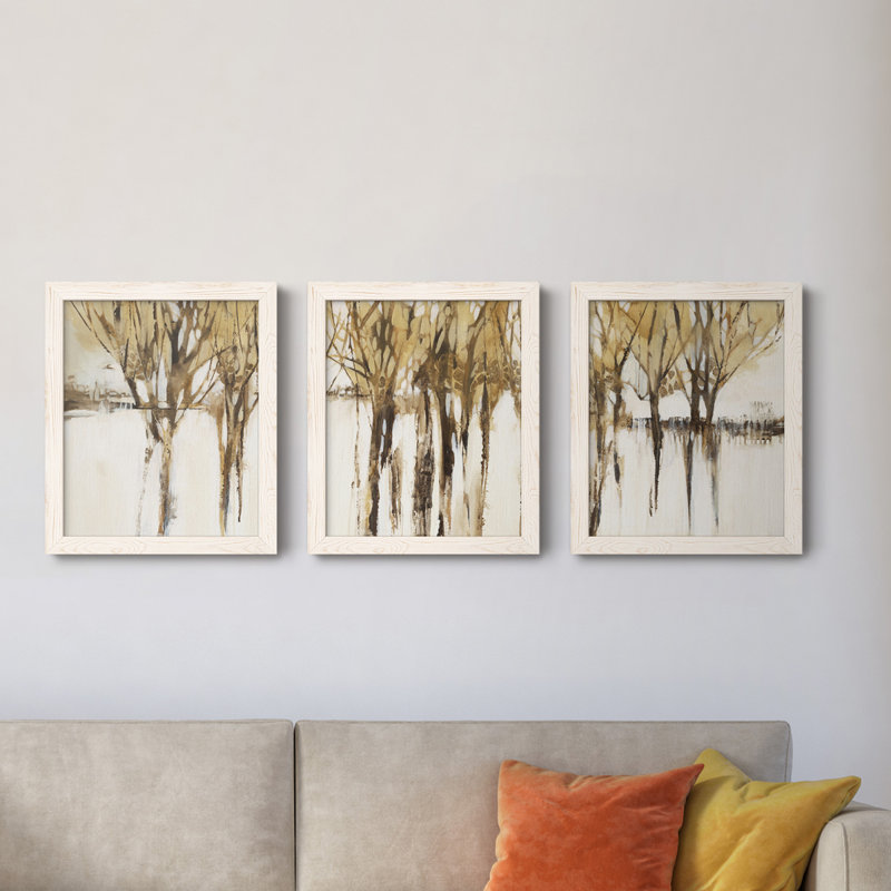 Perfect Harmony - ensemble de 3 reproductions d'art encadrées, Pas de tapis, H 22 po x l 48 po x P 1,5 po