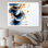 «Lovely Dreams Rhythms Gold & Denim Ink Clouds», reproduction d'art sur toile