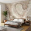 Papier peint abstrait beige marbré-93707582