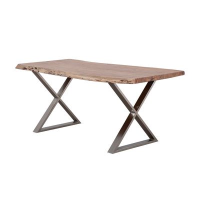 Bellmead 82 in. Wood and Metal Dining Table