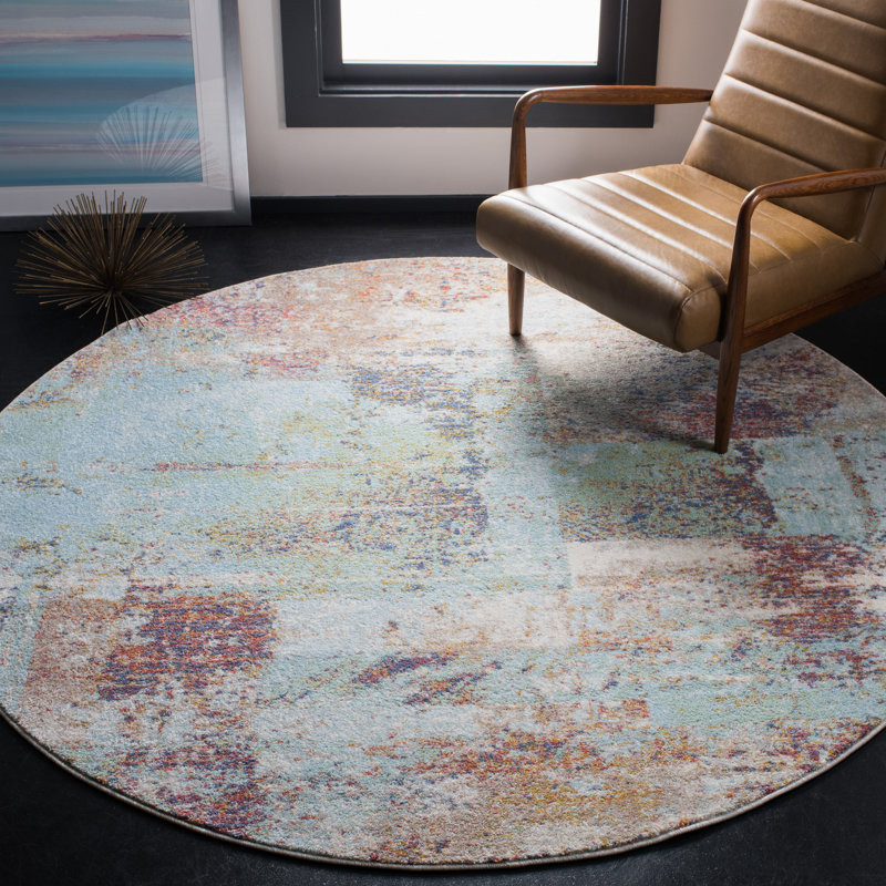 Kallie Performance Abstract Rug, Round 6'7"