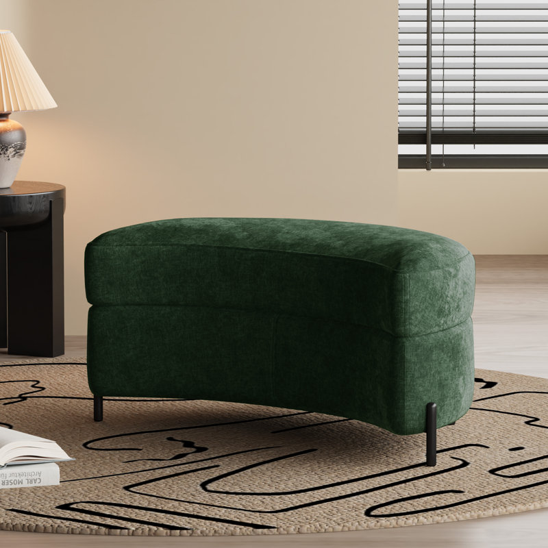 33.9"W Upholstered Storage Ottoman,Dressing Shoe Bench, Green