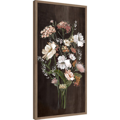 «Gentle Blooms on Dark Canvas No. 2» par Alex Black, reproduction d'art sur toile encadrée