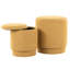 Tissu jaune au look moderne, couvercles amovibles à des fins de rangement, siège confortable rembourré en mousse, deux repose-pieds, sans assemblage, capacité de poids de 250 lb, utilisation à l'intérieur seulement, largeur de 14,91 po