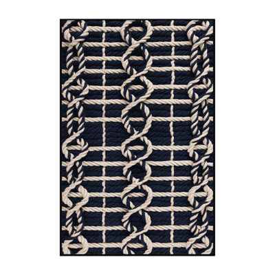 Washable Sailing Knots Elite Coastal Area Rug