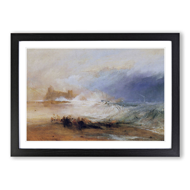 Northumberland with a Steamboat by Joseph Mallord William Turner - Picture Frame Painting, Black Framed