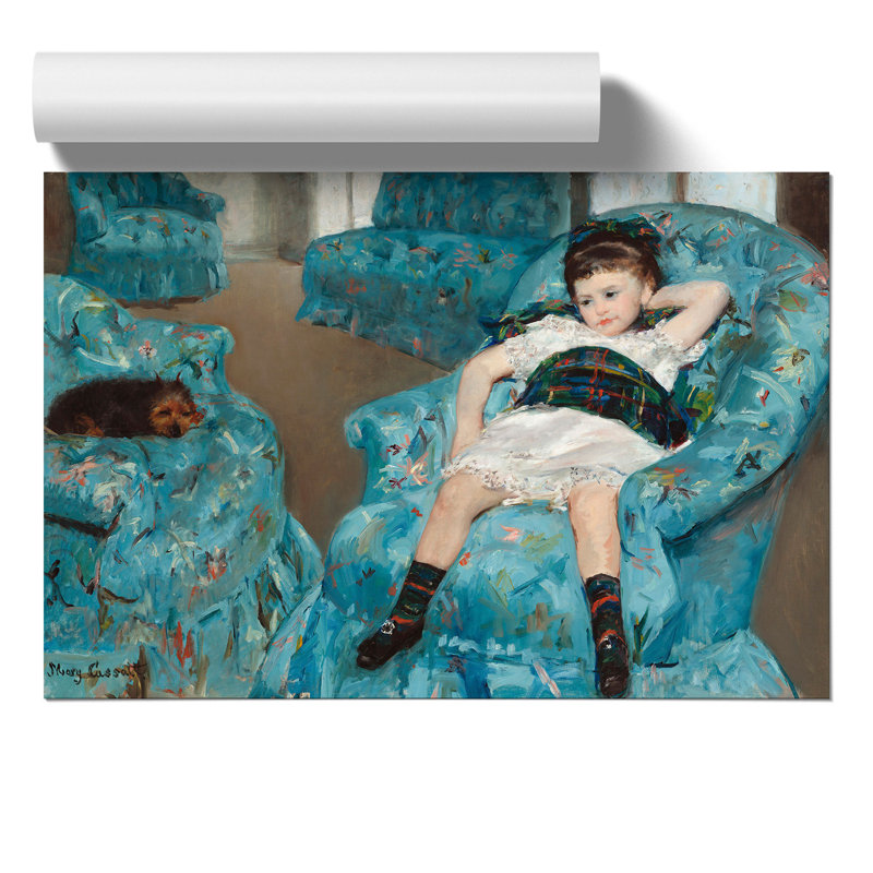 Little Girl in a Blue Armchair by Mary Cassatt - Frameless Print, 42cm H x 59cm W x 0.1cm D