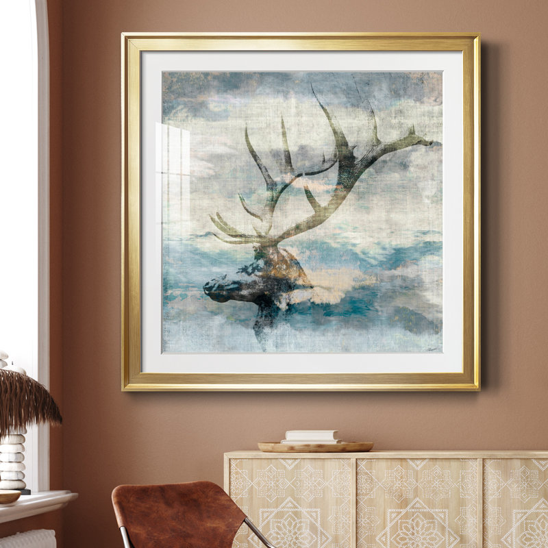 Wyoming II - peinture encadrée, H 34,5 po x l 34,5 po x P 1,5 po, Encadrement doré