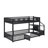 Metal Bunk Bed With Storage Ladder, Bunk Bed Frame With Guardrail-1491806597