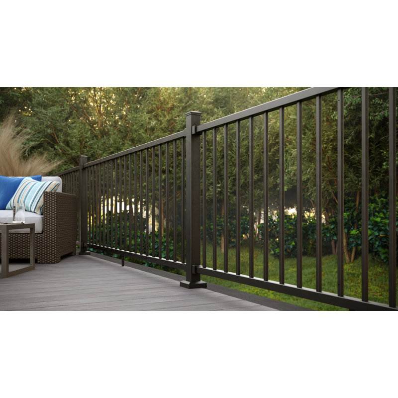 Inspire Railing 39.5-in H x 2.5-in W Aluminum Post with Brackets, Black