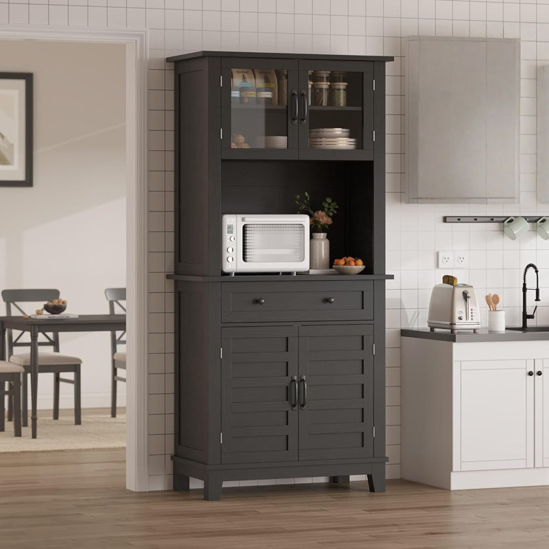 182.9cm Kitchen Pantry, Matte Black